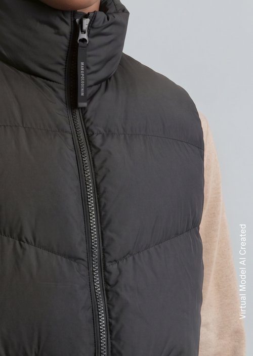Regular-Fit Down Vest — Black