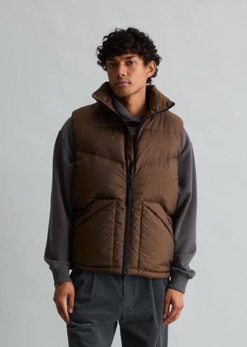 Regular-Fit Down Vest — Chocolate Fudge