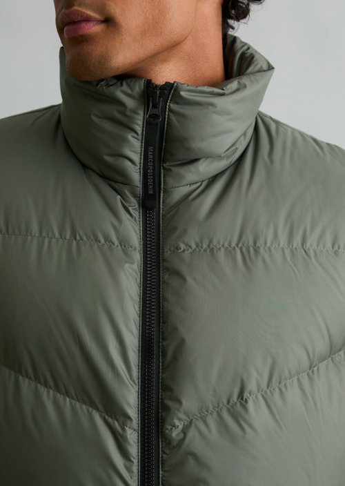 Regular-Fit Down Vest — Green Jasper
