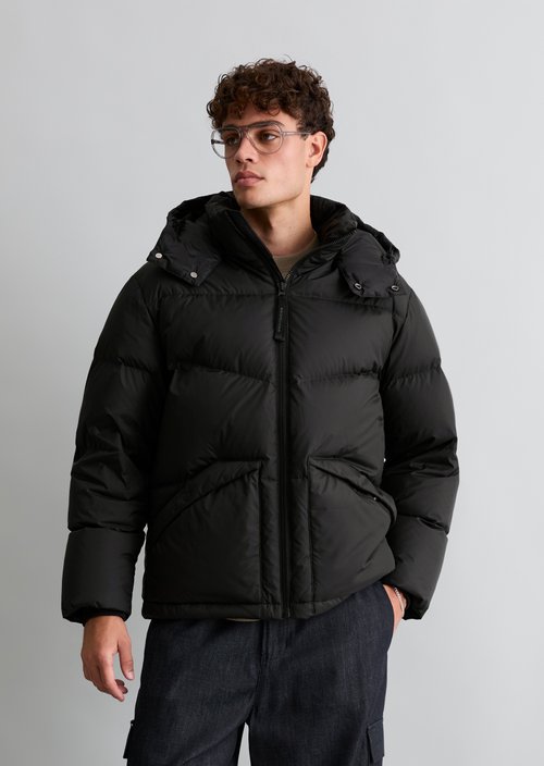 Regular-Fit Down Jacket — Black