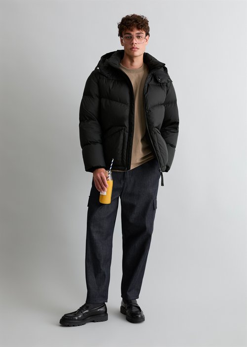 Regular-Fit Down Jacket — Black