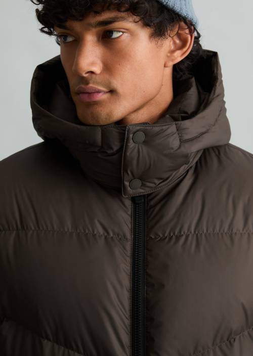 Regular-Fit Down Jacket Chocolate Fudge in detail view