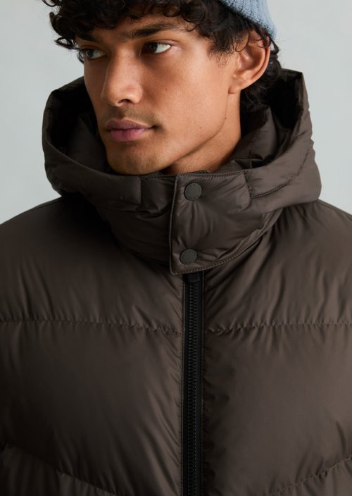 Regular-Fit Down Jacket — Chocolate Fudge