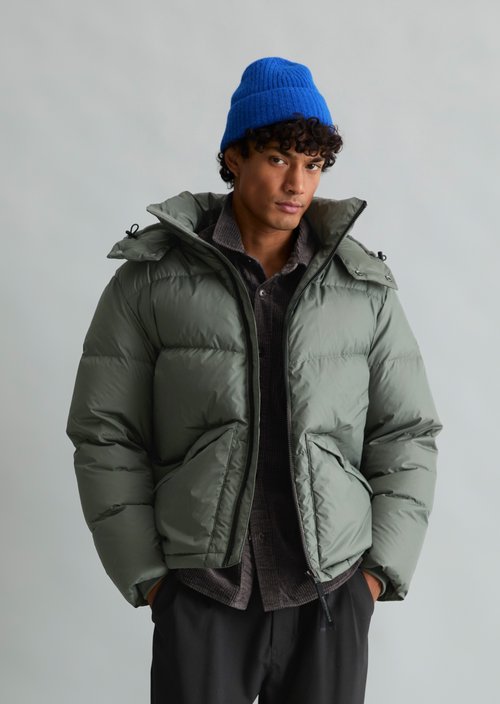 Regular-Fit Down Jacket — Green Jasper