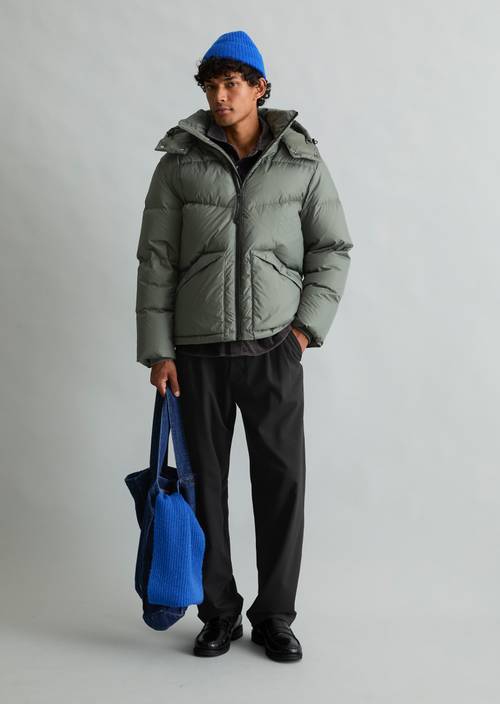 Regular-Fit Down Jacket Green Jasper in front view