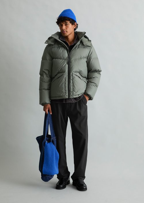 Regular-Fit Down Jacket — Green Jasper