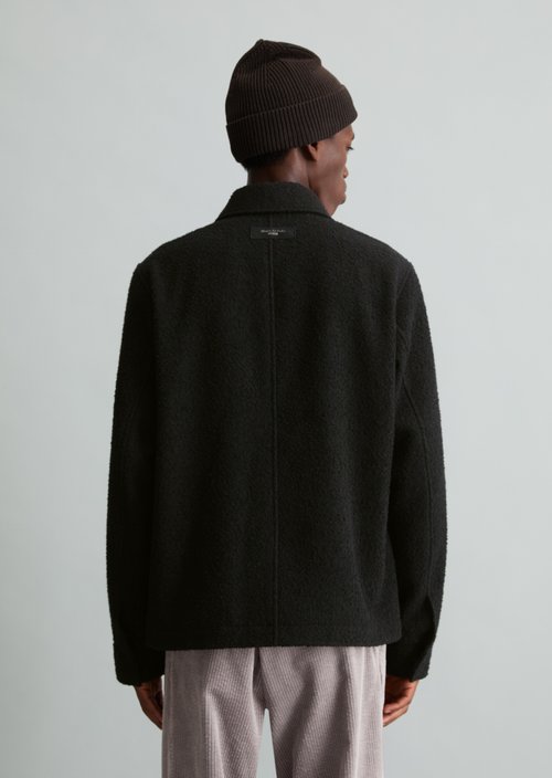 Regular-Fit Wool Jacket — Black