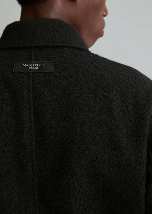 Veste en laine coupe classique Black en vue détaillée
