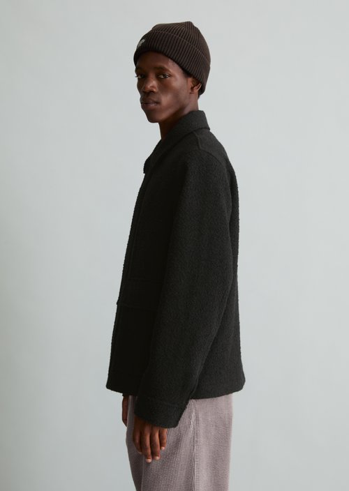 Regular-Fit Wool Jacket — Black