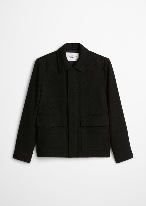 Regular-Fit Wool Jacket — Black