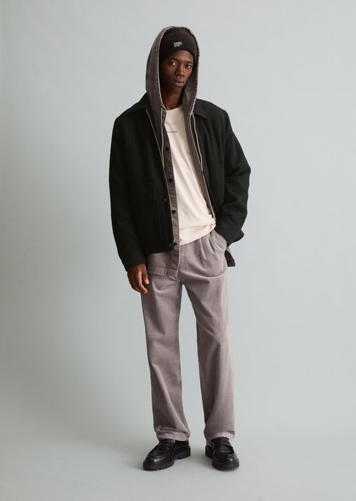 Regular-Fit Wool Jacket — Black