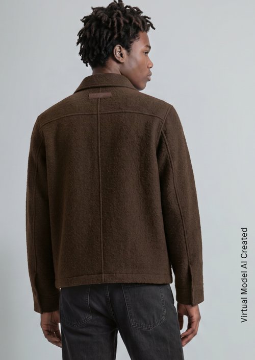 Regular-Fit Wool Jacket — Chocolate Fudge