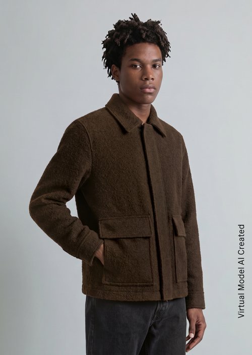 Regular-Fit Wool Jacket — Chocolate Fudge