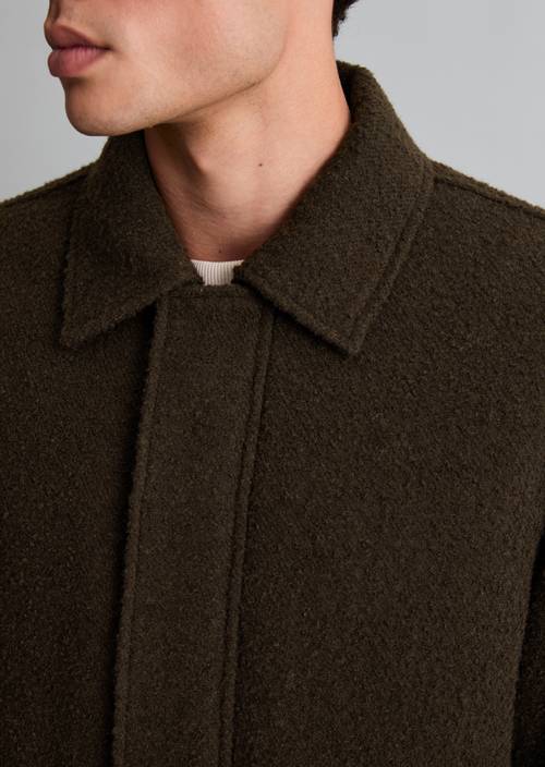 Regular-Fit Wool Jacket Chocolate Fudge in detail view