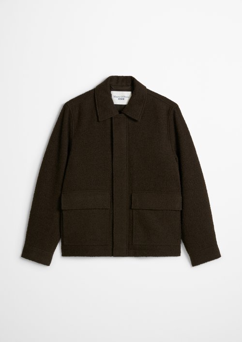 Regular-Fit Wool Jacket — Chocolate Fudge