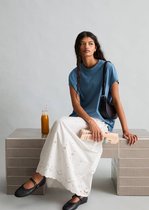 T-shirt DfC surdimensionné Medium Blue 4671 en vue de face