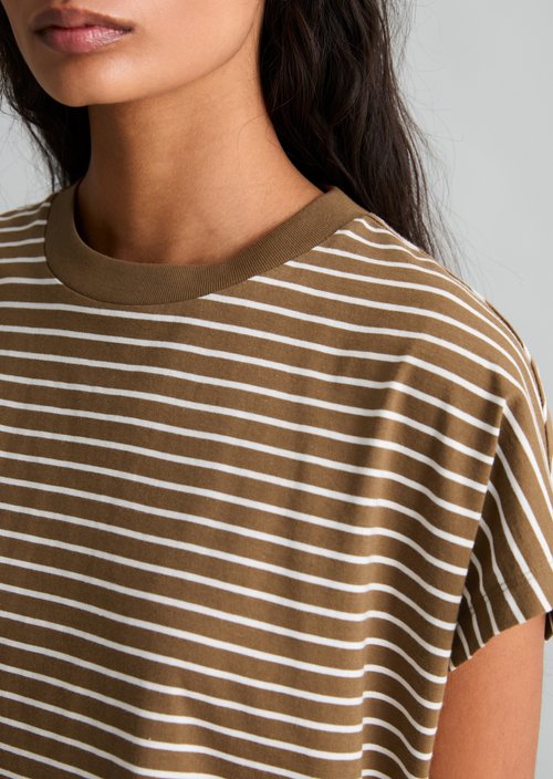 Relaxed striped T-shirt — Medium Brown