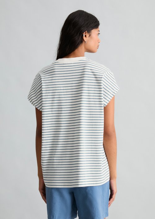 Relaxed striped T-shirt — Medium Blue