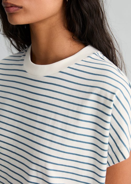 Relaxed striped T-shirt — Medium Blue