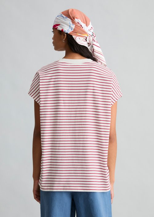 Relaxed striped T-shirt — Dark Red