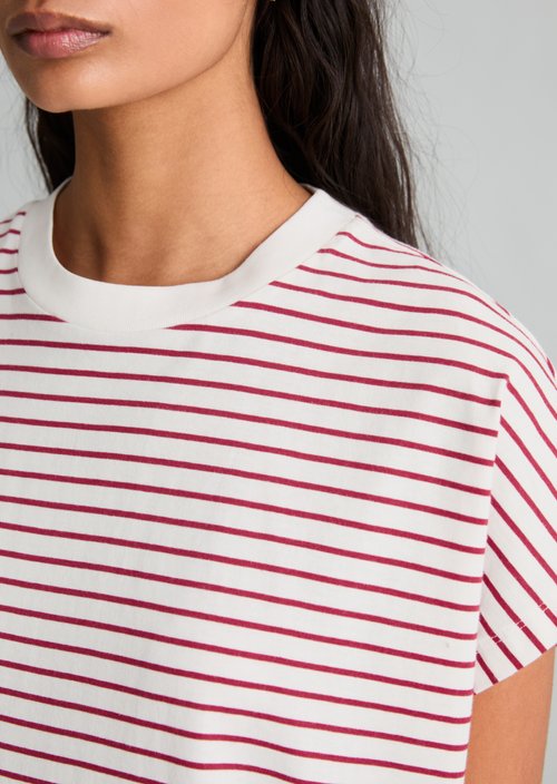 Relaxed striped T-shirt — Dark Red