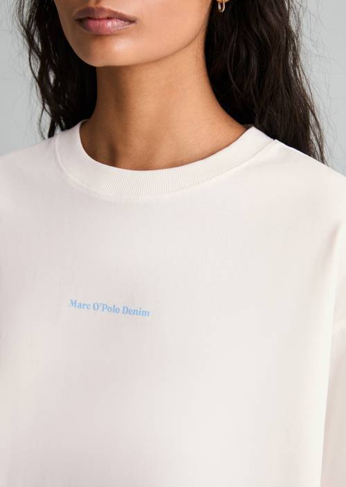 Logo T-shirt relaxed Offwhite in detailaanzicht