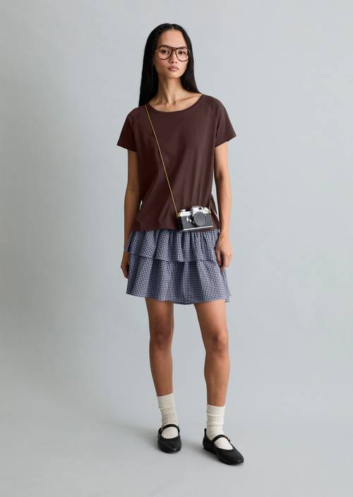 T-shirt regular Burnt Aubergine in front view