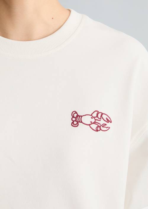 Oversized sweatshirt Silky White in detail view