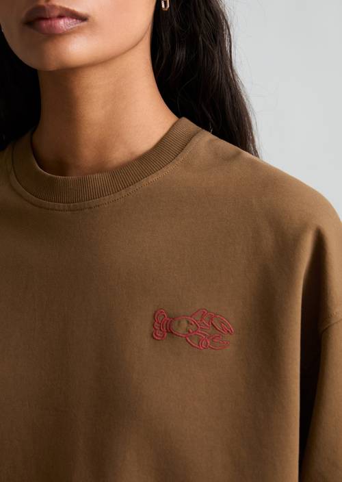 Oversized sweatshirt Umbra Brown in detail view