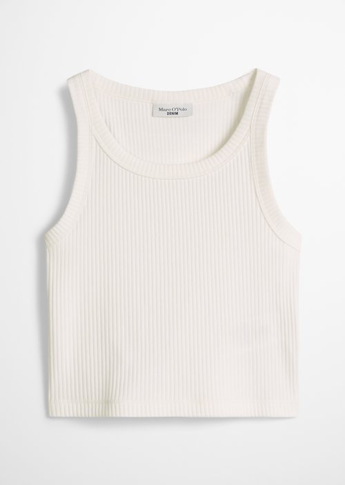 Ribbed top slim cropped — Silky White