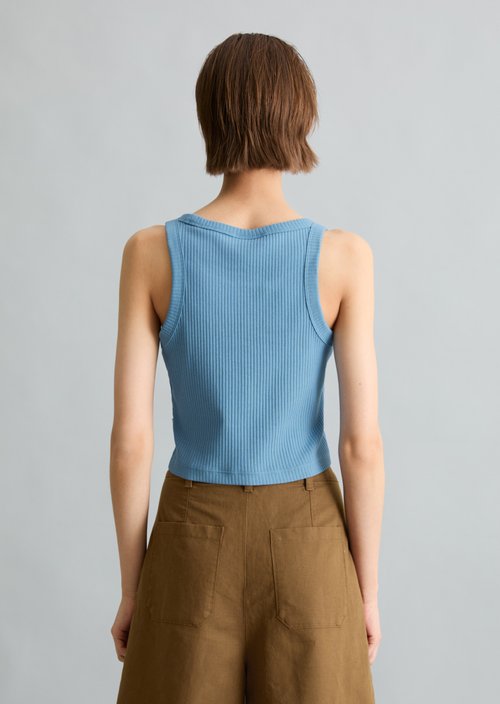 Ribbed top slim cropped — Azure Sky