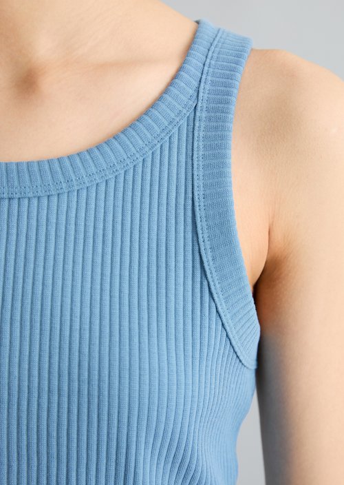 Ribbed top slim cropped — Azure Sky