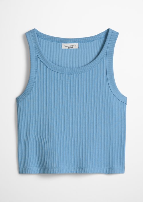 Ribbed top slim cropped — Azure Sky