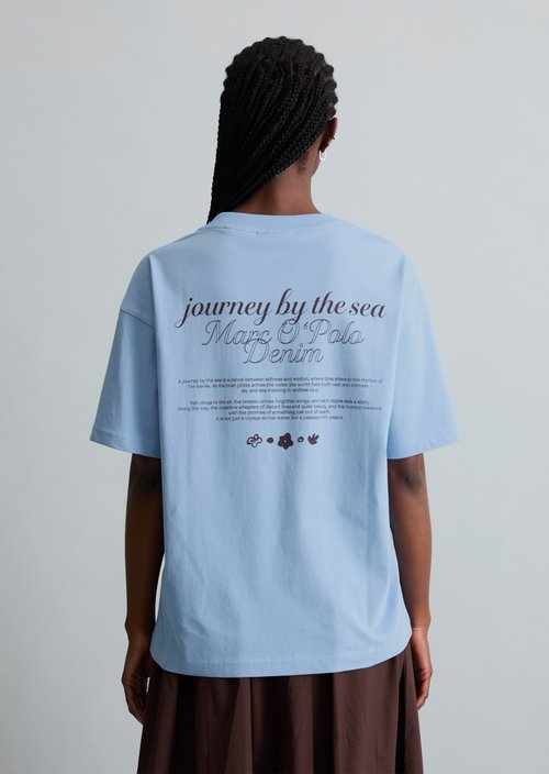 Logo T-shirt relaxed — Flaxflower Blue