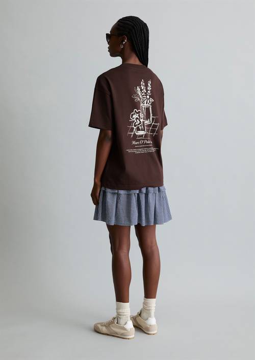 T-shirt à logo relaxed Burnt Aubergine en vue de face