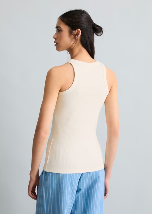 DfC ribbed top slim — Silky White