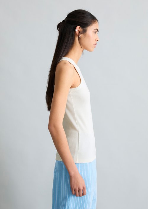 DfC ribbed top slim — Silky White