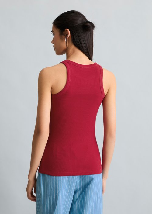 DfC ribbed top slim — Vivid Cherry