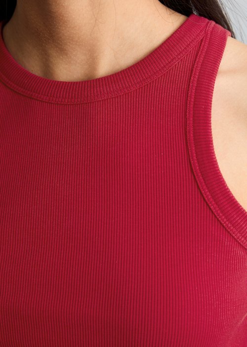 DfC ribbed top slim — Vivid Cherry