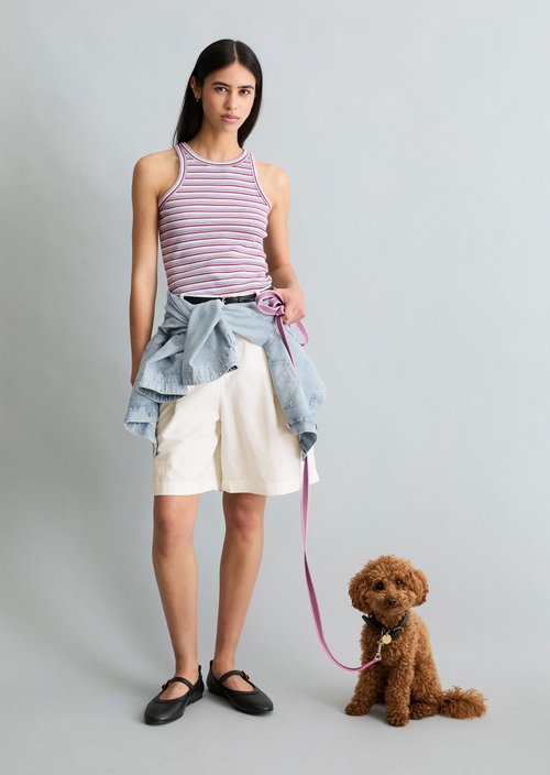 DfC ribbed top slim — White