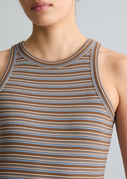DfC ribbed top slim — Medium Brown