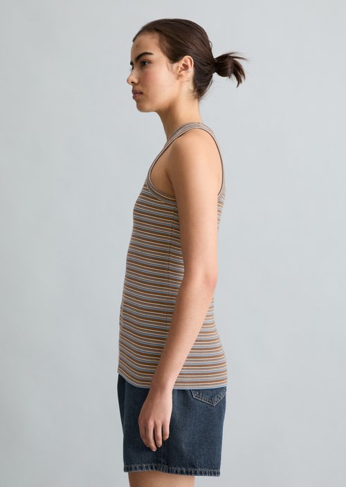 DfC ribbed top slim — Medium Brown
