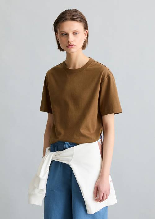 Basic-T-Shirt regular Umbra Brown in Frontalansicht