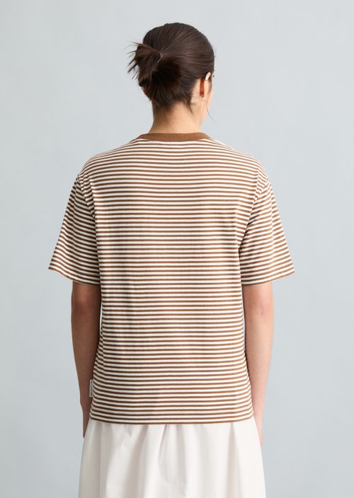 Regular striped T-shirt — Medium Brown
