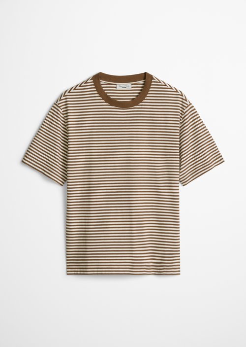 Regular striped T-shirt — Medium Brown