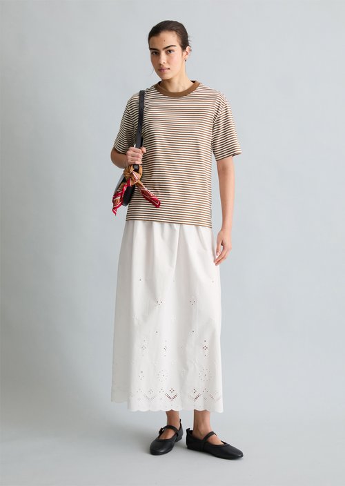 Regular striped T-shirt — Medium Brown