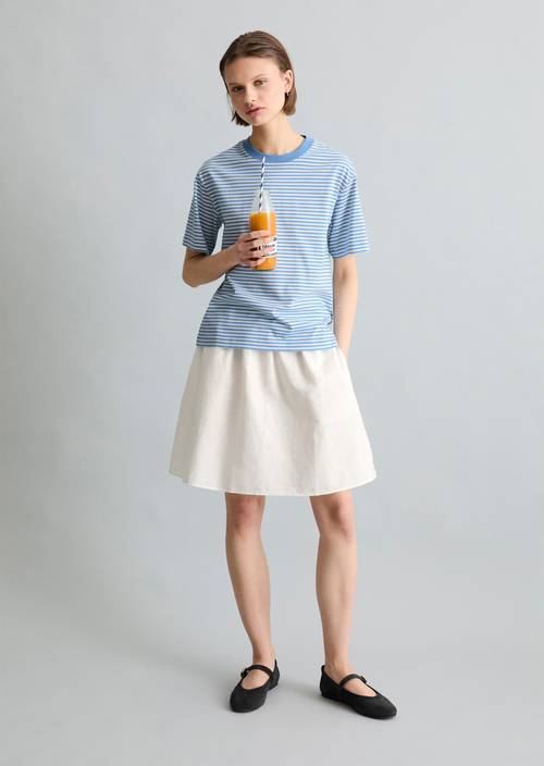 Maglietta regolare a righe Light Blue in vista frontale