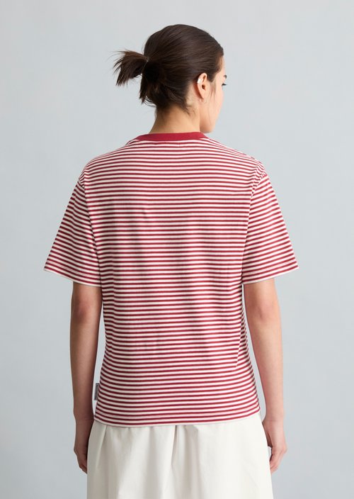 Regular striped T-shirt — Dark Red