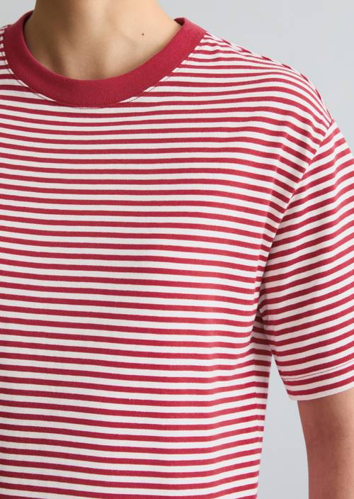 Maglietta regolare a righe Dark Red in vista dettagliata