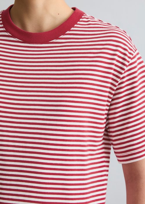 Regular striped T-shirt — Dark Red